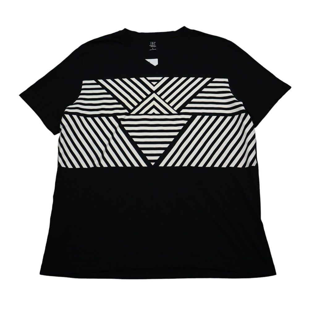 INC International Concepts Shirt Mens L Black Short Sleeve VNeck Casual T Shirt